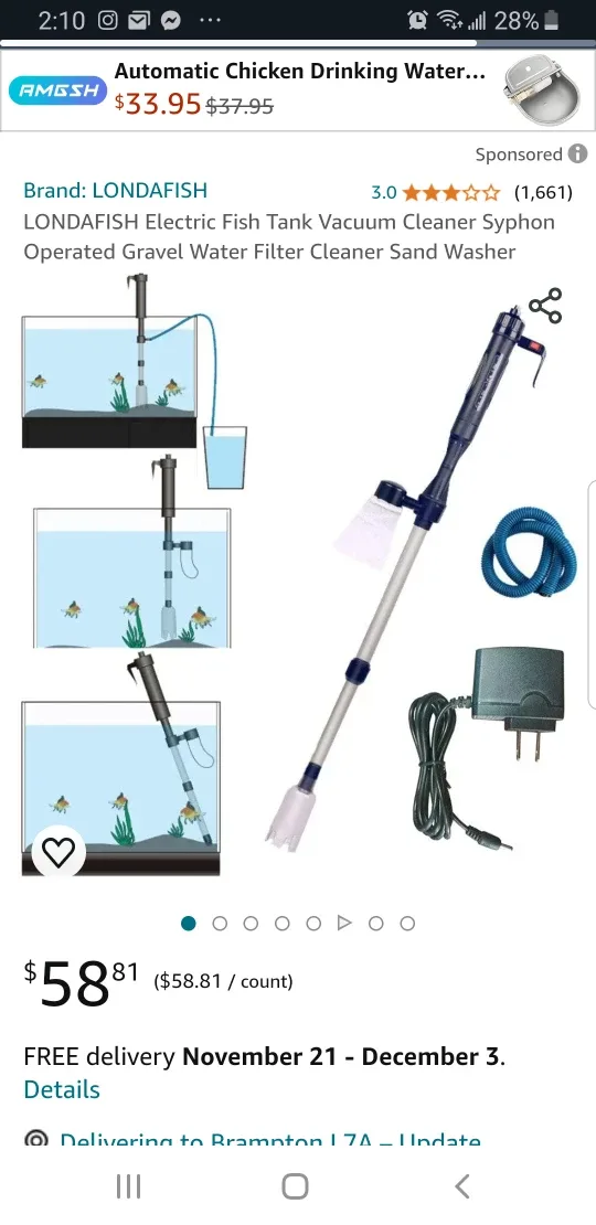 LONDAFISH Electric Fish Tank Vacuum Cleaner  brand new image indicator(7)