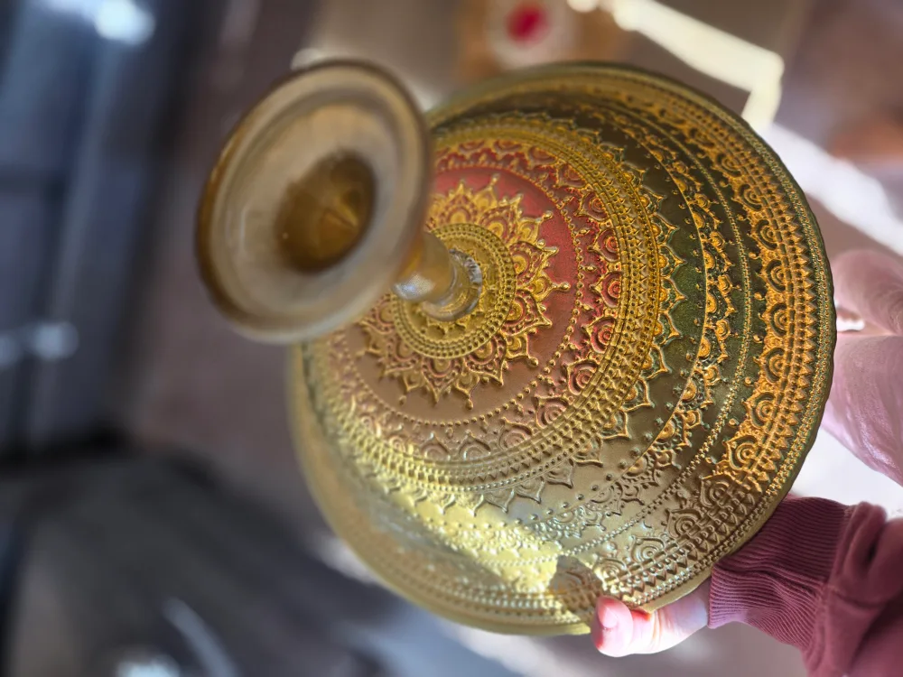 Decorative Glass Bowl with Gold Accents🧡 image indicator(3)