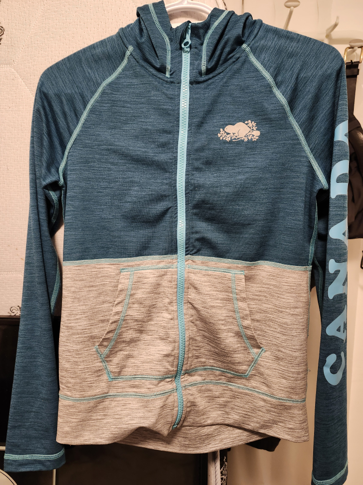 Teal and Grey Zip-up Hoodie