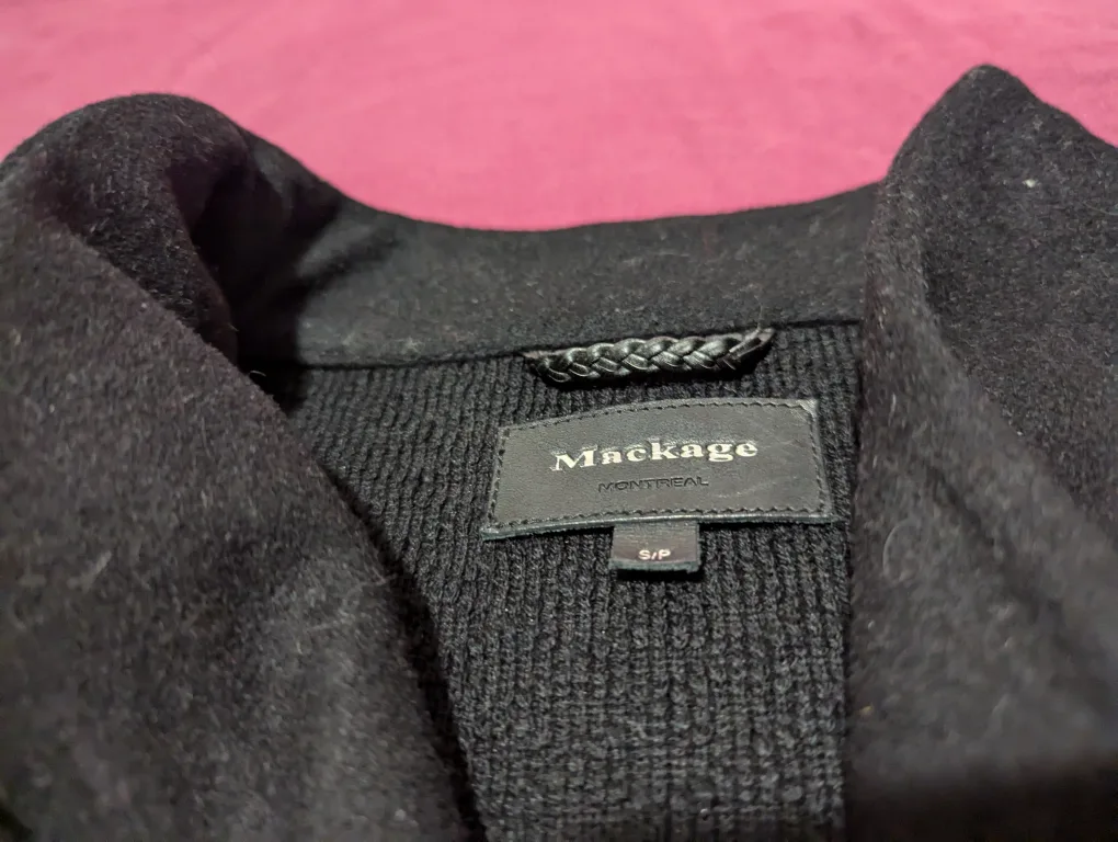 Mackage Women's Black Leather & Knit Jacket image indicator(2)