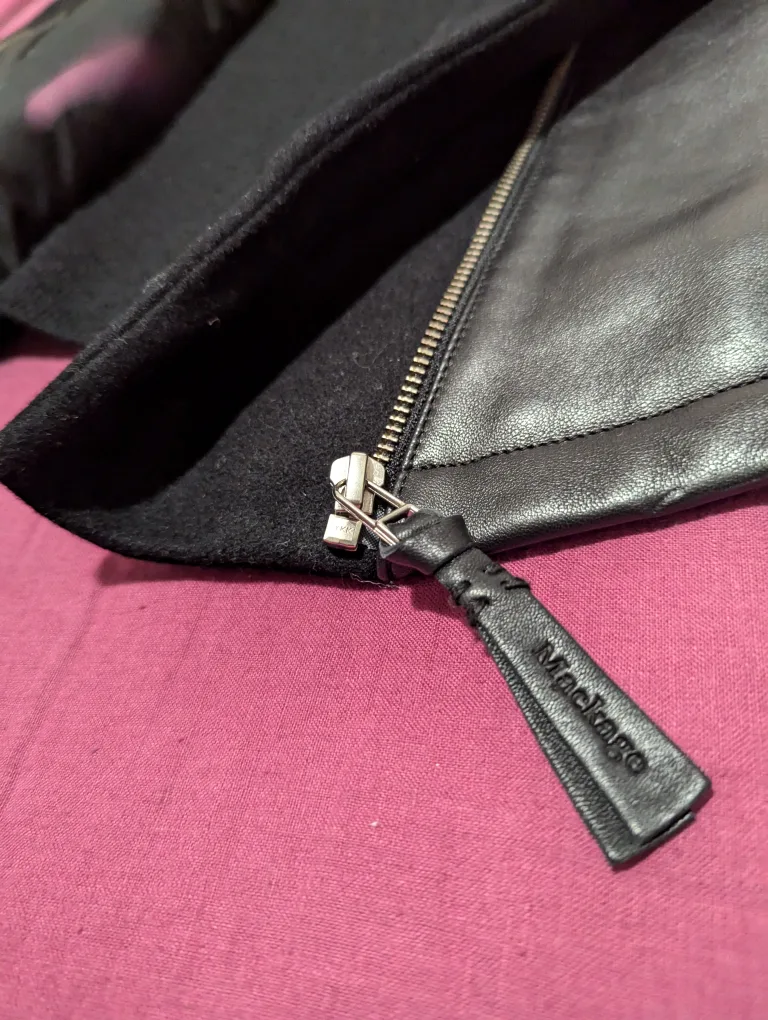 Mackage Women's Black Leather & Knit Jacket image indicator(3)