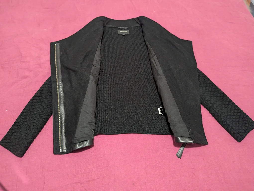 Mackage Women's Black Leather & Knit Jacket image indicator(4)