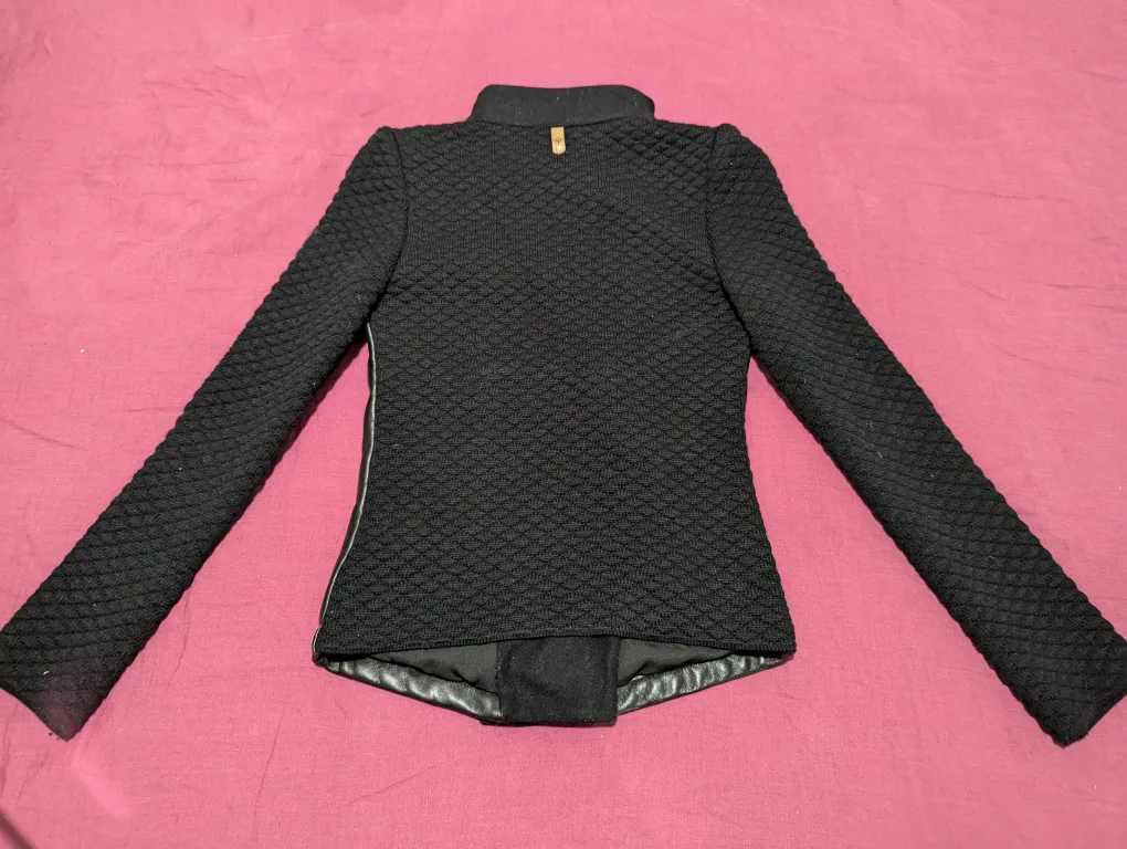 Mackage Women's Black Leather & Knit Jacket image indicator(9)