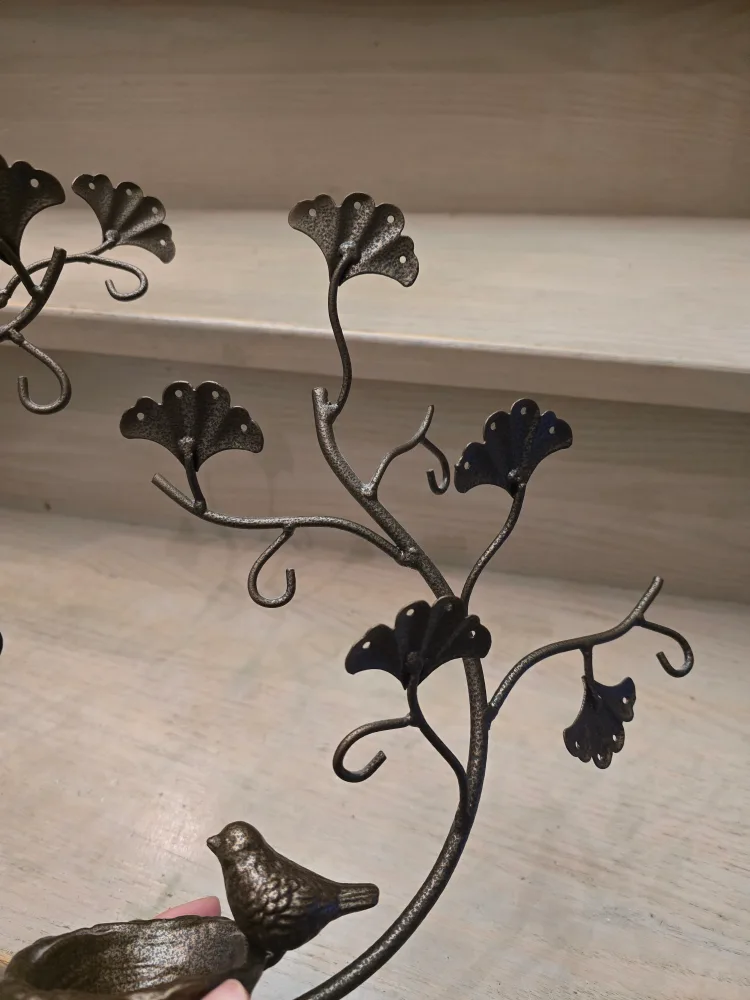 Large Metal Jewelry Tree Display Stand with Dish image indicator(3)