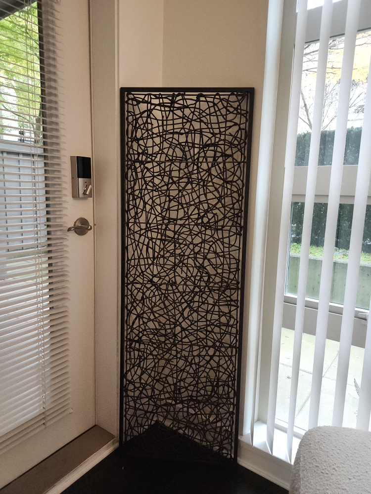 Decorative Metal frame & Woven Wood Privacy Screen - photo 3