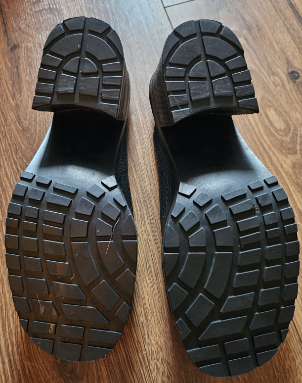 Ground Leather Women's Black Platform Slides - photo 3