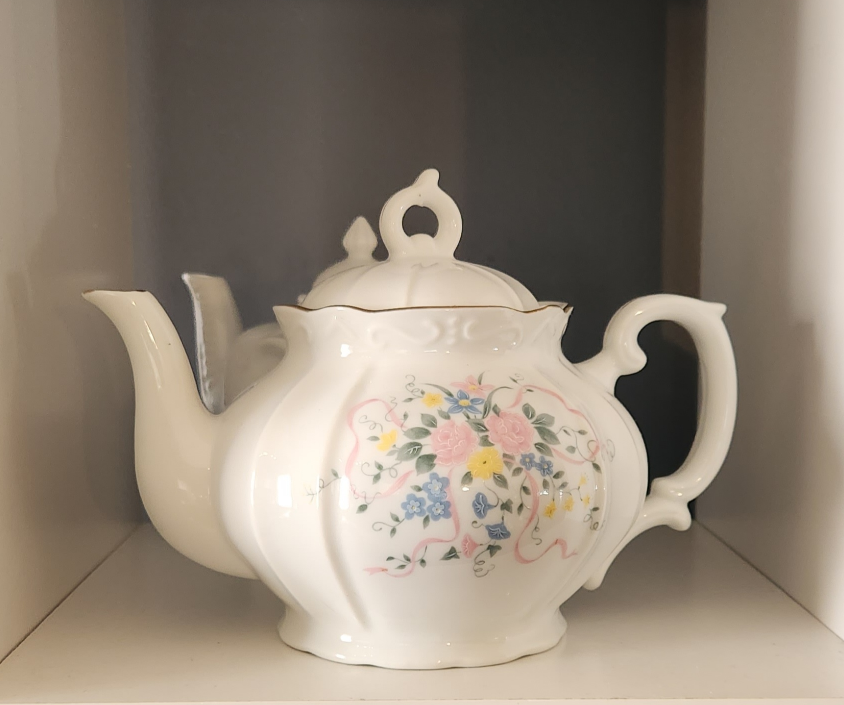 Floral ceramic teapot