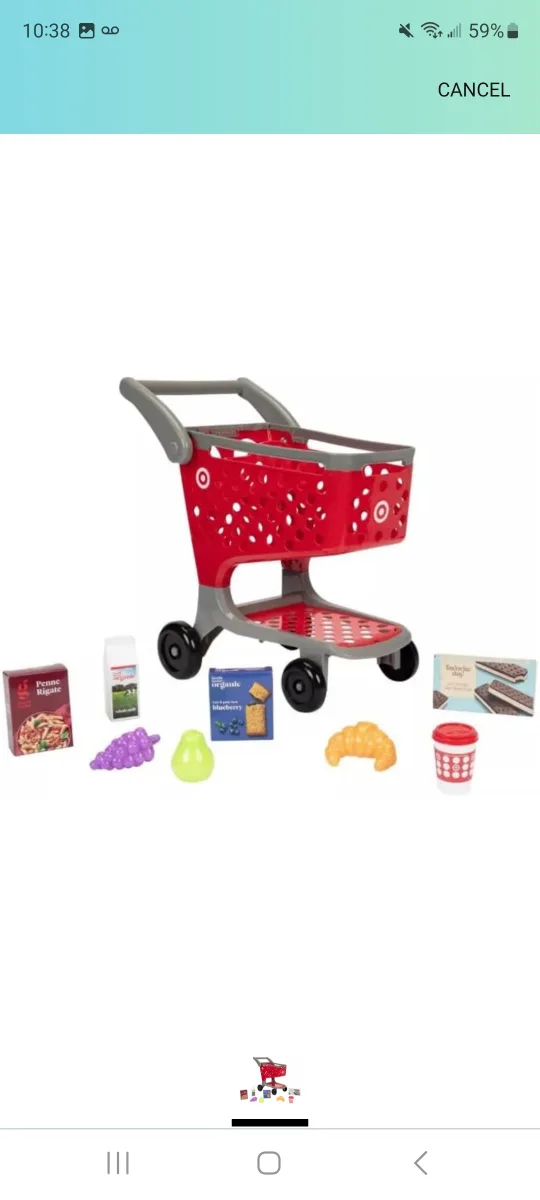 Target shopping cart with food thumbnail