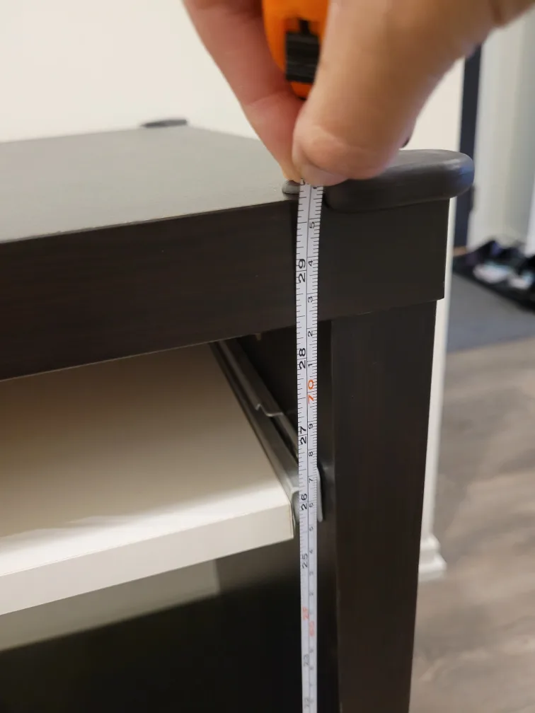 Black Computer Desk with Keyboard Tray on Wheels image indicator(6)