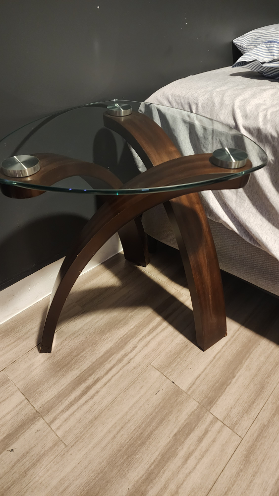 Glass Top End Table