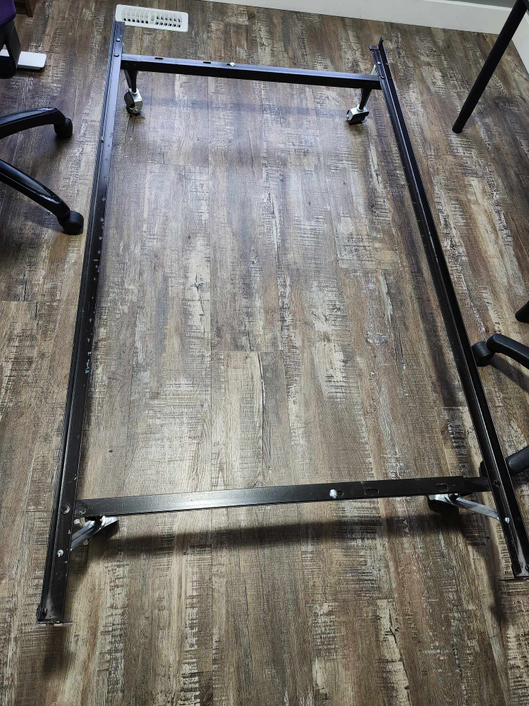 Adjustable Metal bed frame with wheels