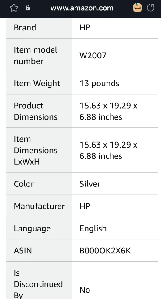 HP W2007 20 inch LCD Monitor image indicator(4)