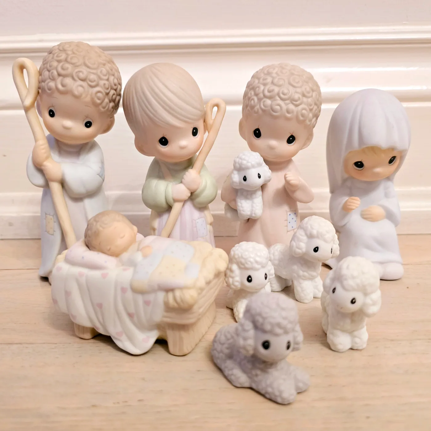 1986 The Enesco Precious Moments Porcelain Nativity Set thumbnail