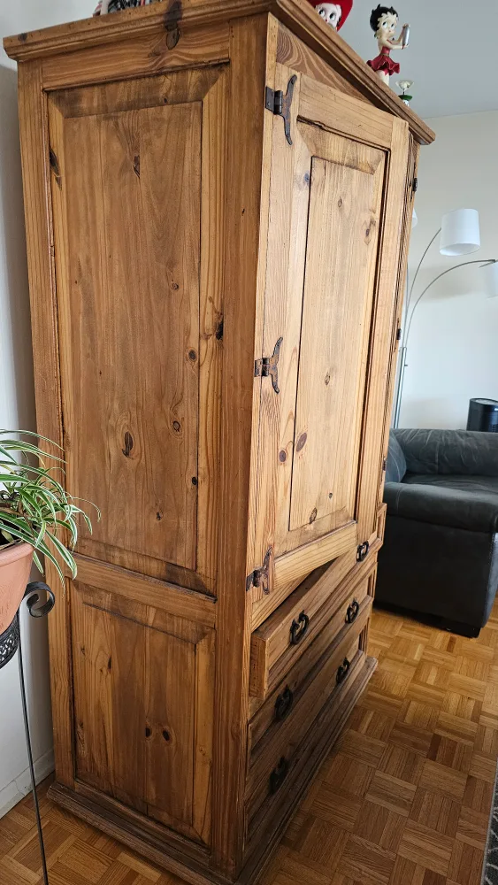 SOLID PINE WOOD! Santa Fe Rustico Armoire image indicator(2)