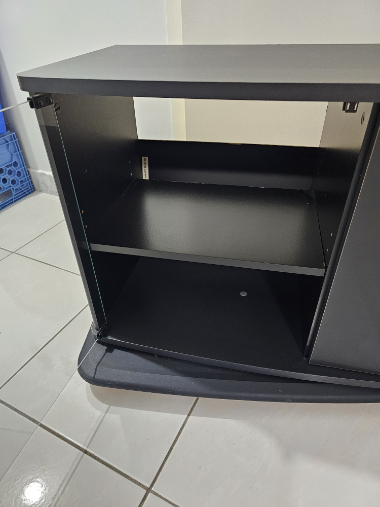 Black TV Stand with Glass Doors - photo 3