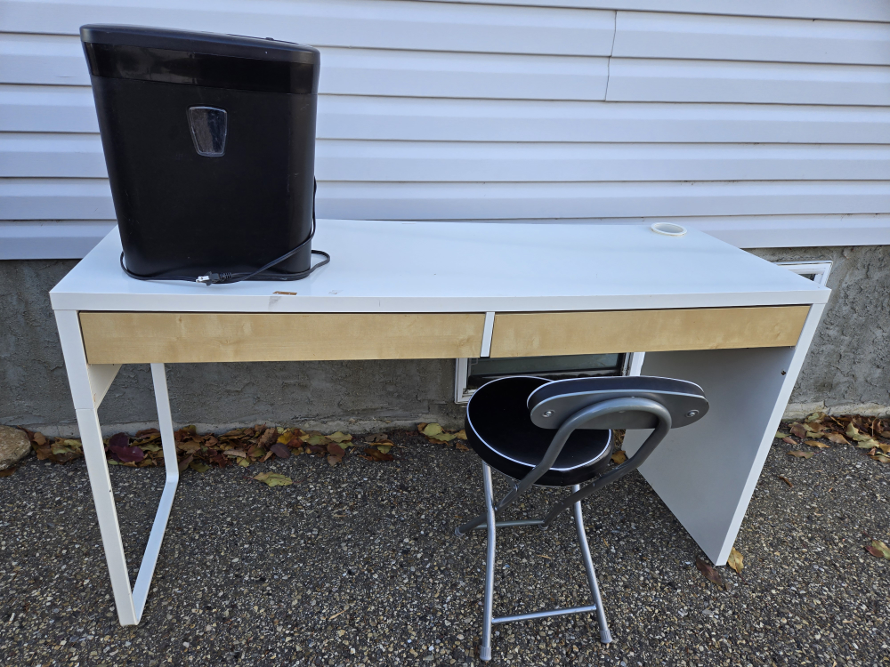 White IKEA Desk with Two Drawers