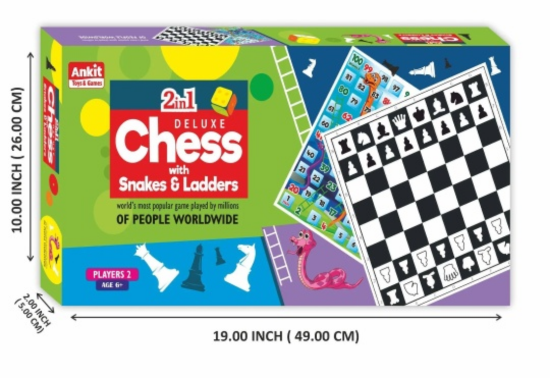 2-in-1 Deluxe Chess with Snakes and Ladders Board Game - photo 3