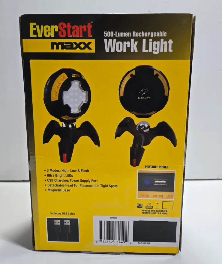 EverStart Maxx 500 Lumen Rechargeable Work Light image indicator(4)