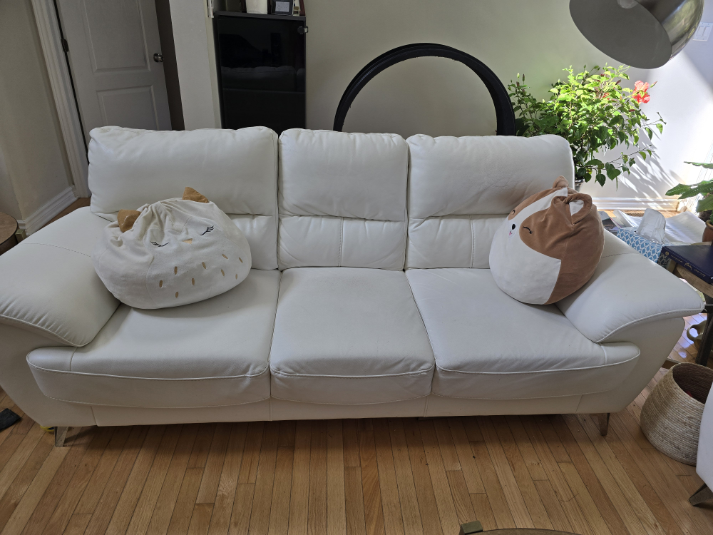 White Leather Sofa - photo 5