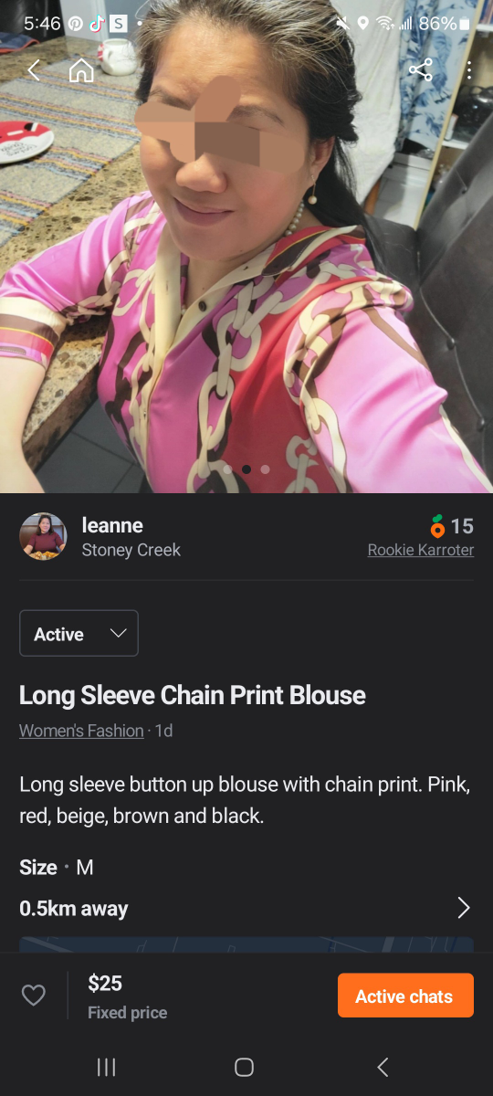 Long Sleeve Chain Print Blouse - photo 3