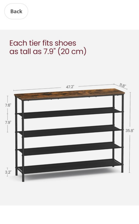 VASAGLE 5-Tier Shoe Rack - photo 2