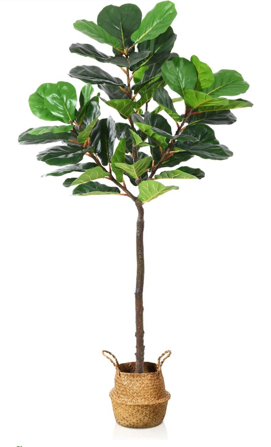 6Ft Artificial Fiddle Leaf Fig Tree in Basket