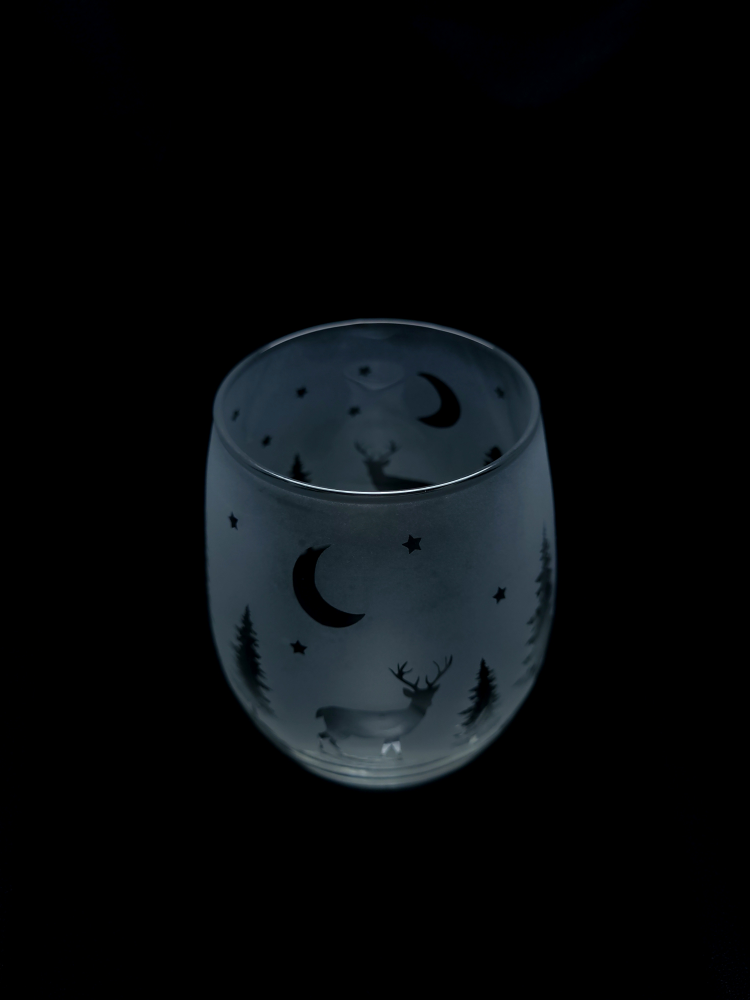 Etched Deer Stemless Wine Glass - photo 3