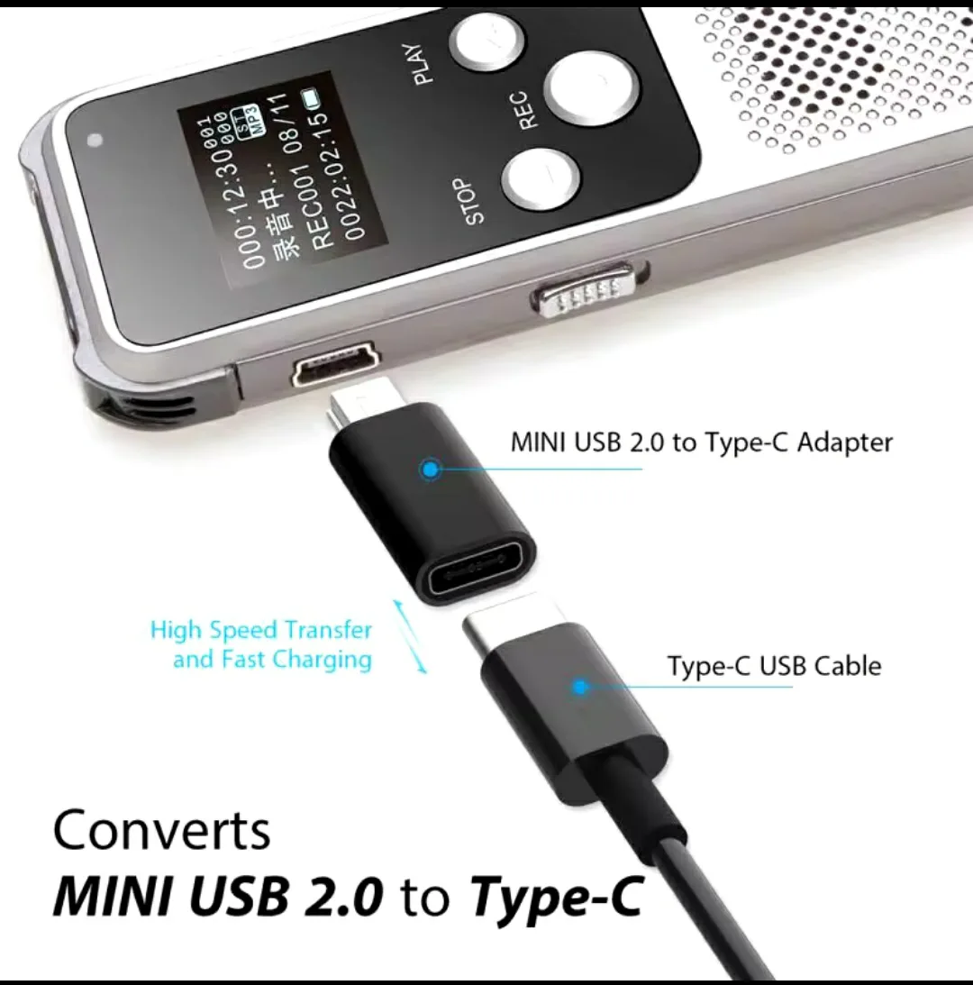 Mini USB Adapter B Male to USB Type-C Adapter Female #freecycle image indicator(5)