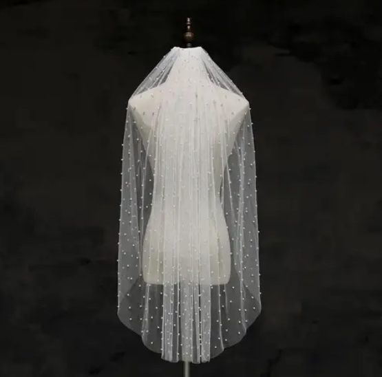 Ivory Pearl Bridal Veil