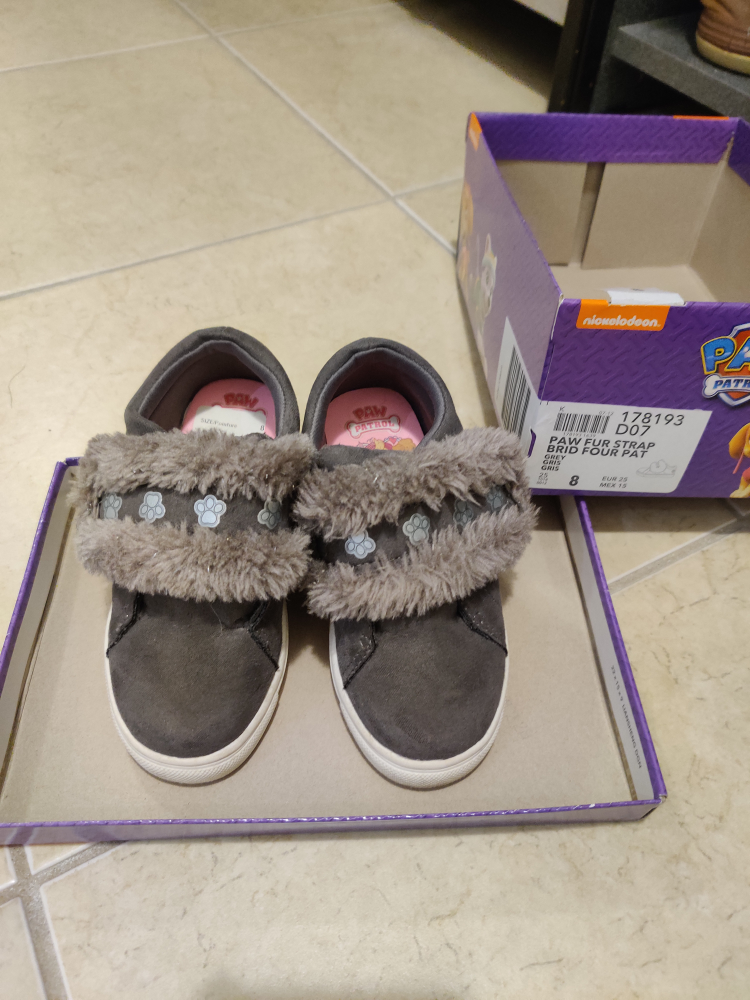 Paw Patrol Girls' Fur Strap Sneakers