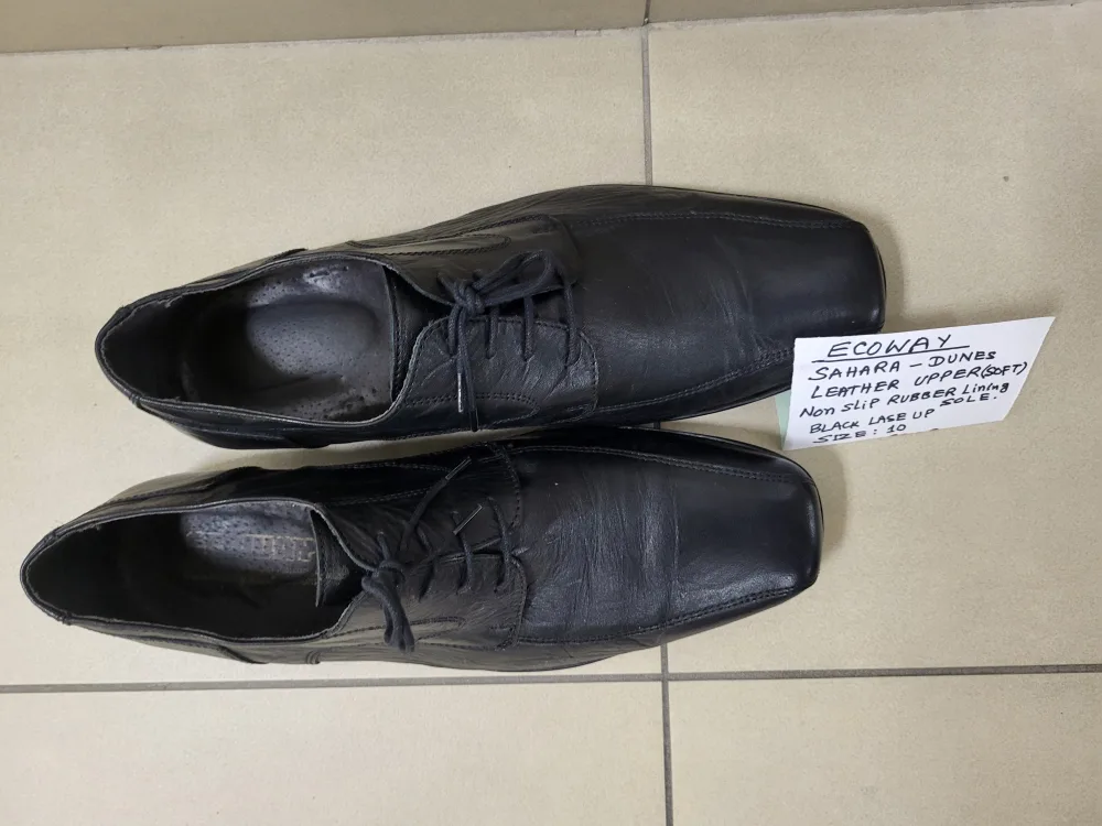 Ecoway Sahara Dunes Men's Black Leather Dress Shoes Size10 image indicator(2)