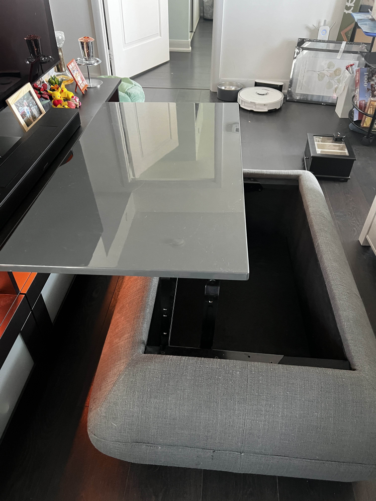 Grey Storage Ottoman Coffee Table - photo 3