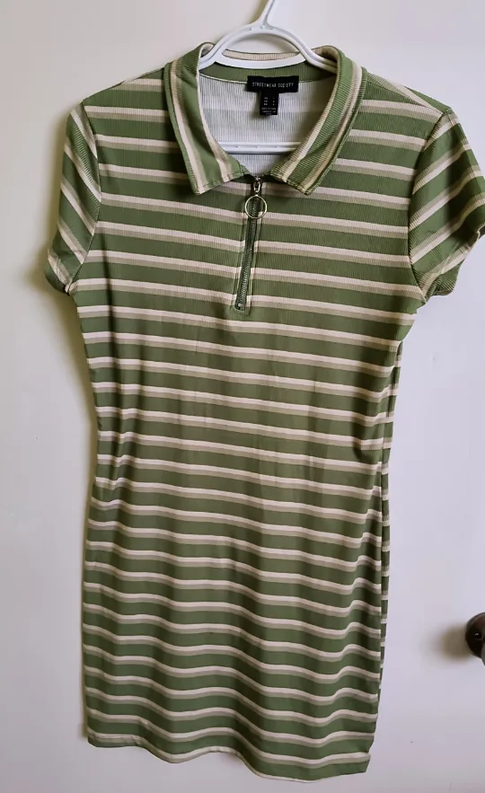 Green Striped Dress 🧡 thumbnail
