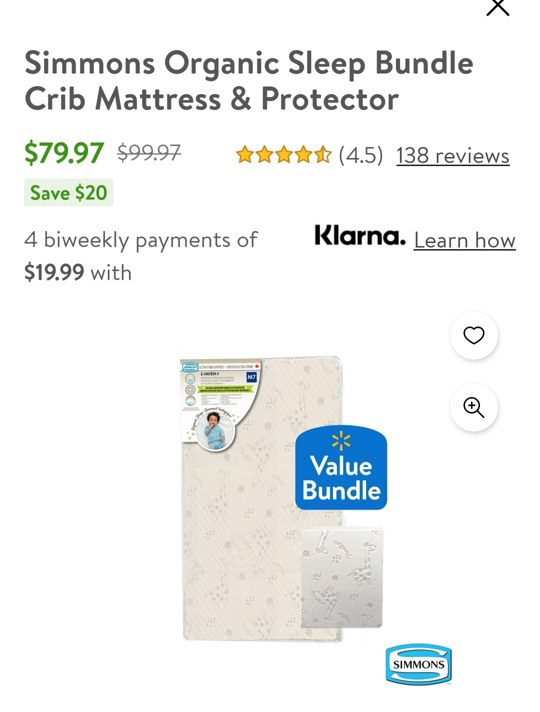 Simmons Organic Sleep Bundle Crib Mattress & Protector - photo 3