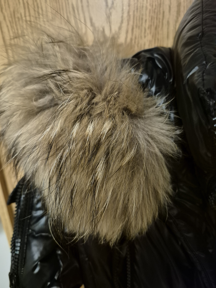 Black Puffer Jacket with Fur Hood - photo 3