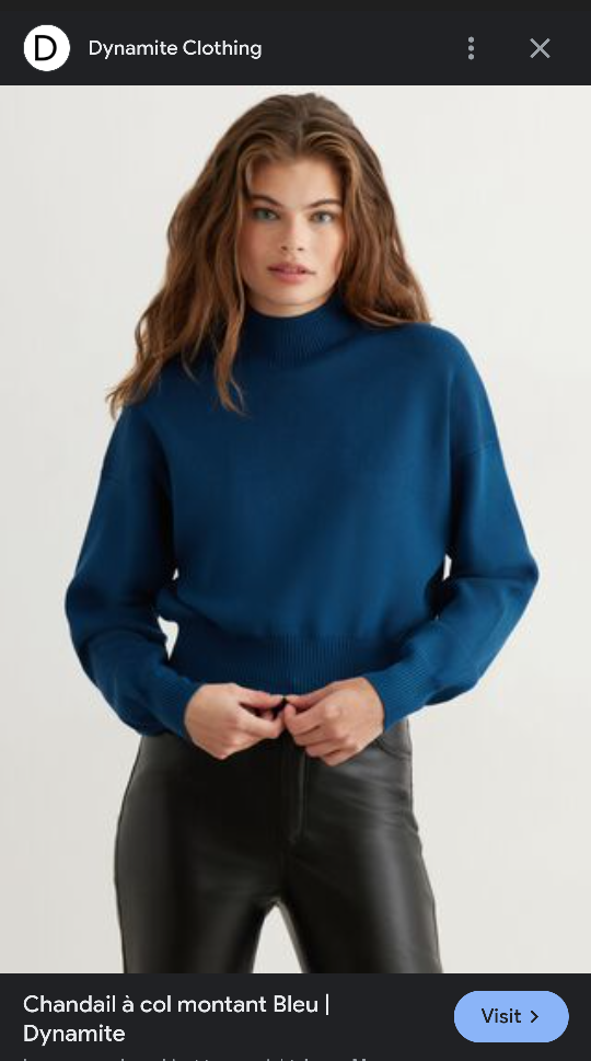 Blue Mock Neck Sweater (Dynamite) - photo 2