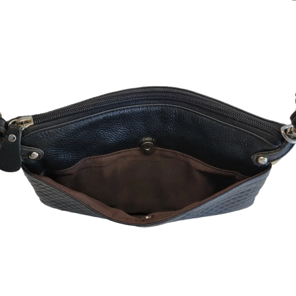 VINTAGE Black Leather Crossbody | Adjustable Length Strap image indicator(4)