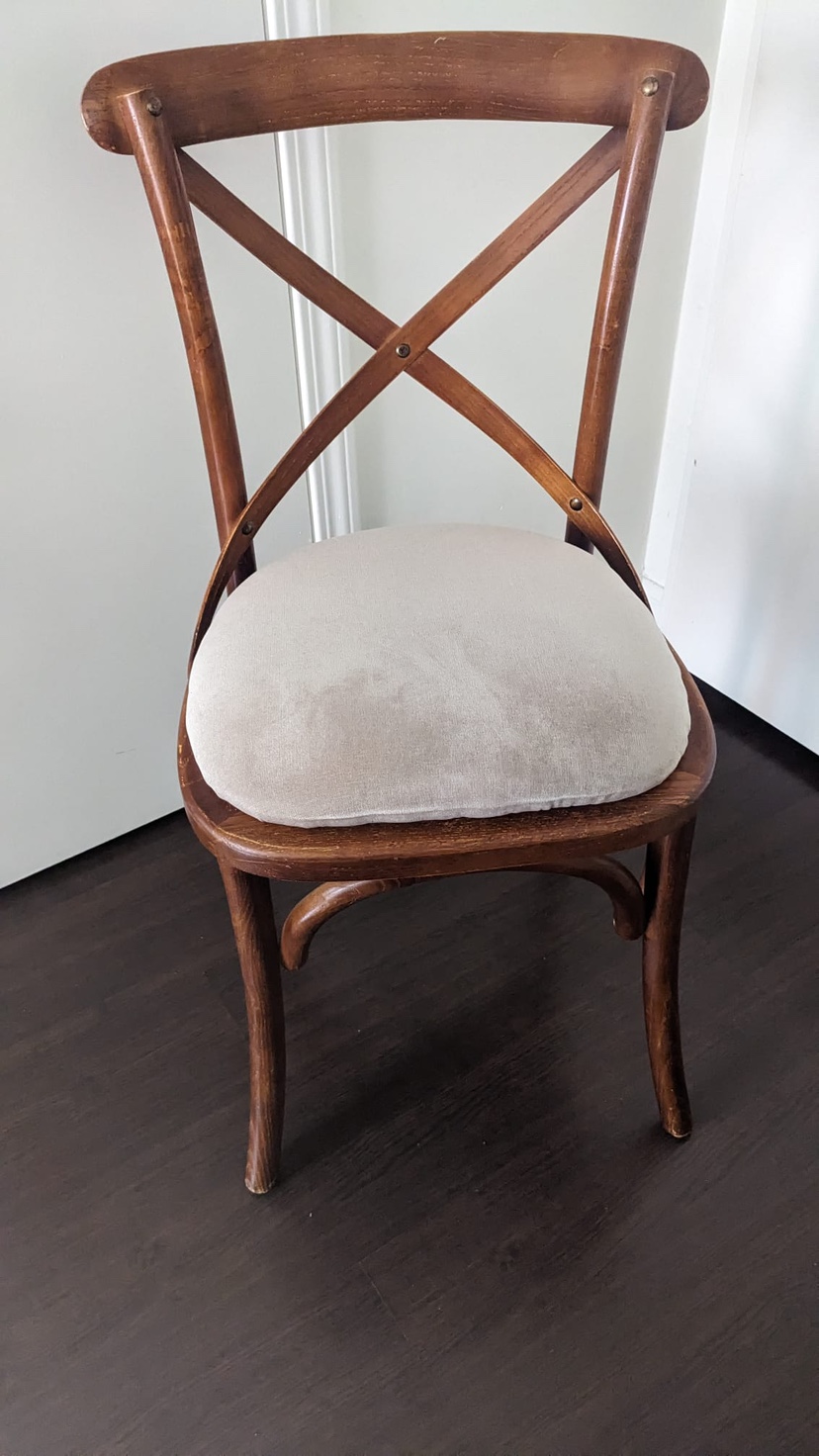 Set Of 4 Solid Wood Fabric Seat Chairs - photo 2