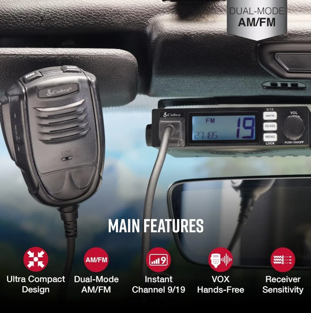 Cobra 19 Mini Recreational CB Radio - 40 Channels, Travel image indicator(5)