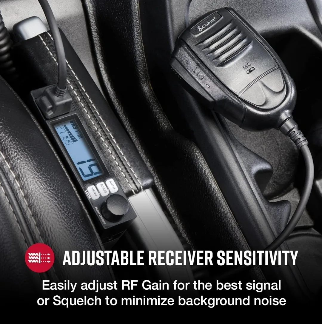Cobra 19 Mini Recreational CB Radio - 40 Channels, Travel image indicator(10)