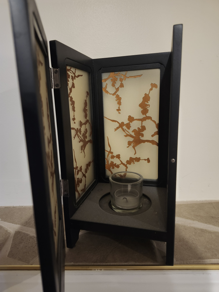Black Wooden Candle Lantern - photo 2