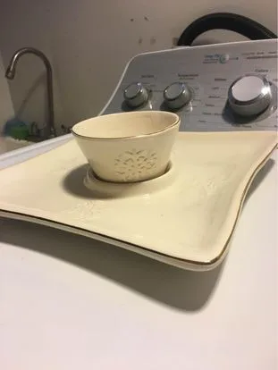 Ceramic Serving Platter with Dip Bowl image indicator(2)