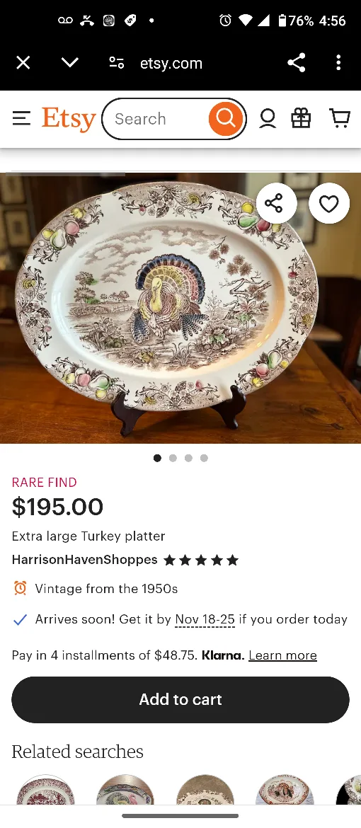 Vintage Turkey Platter image indicator(4)