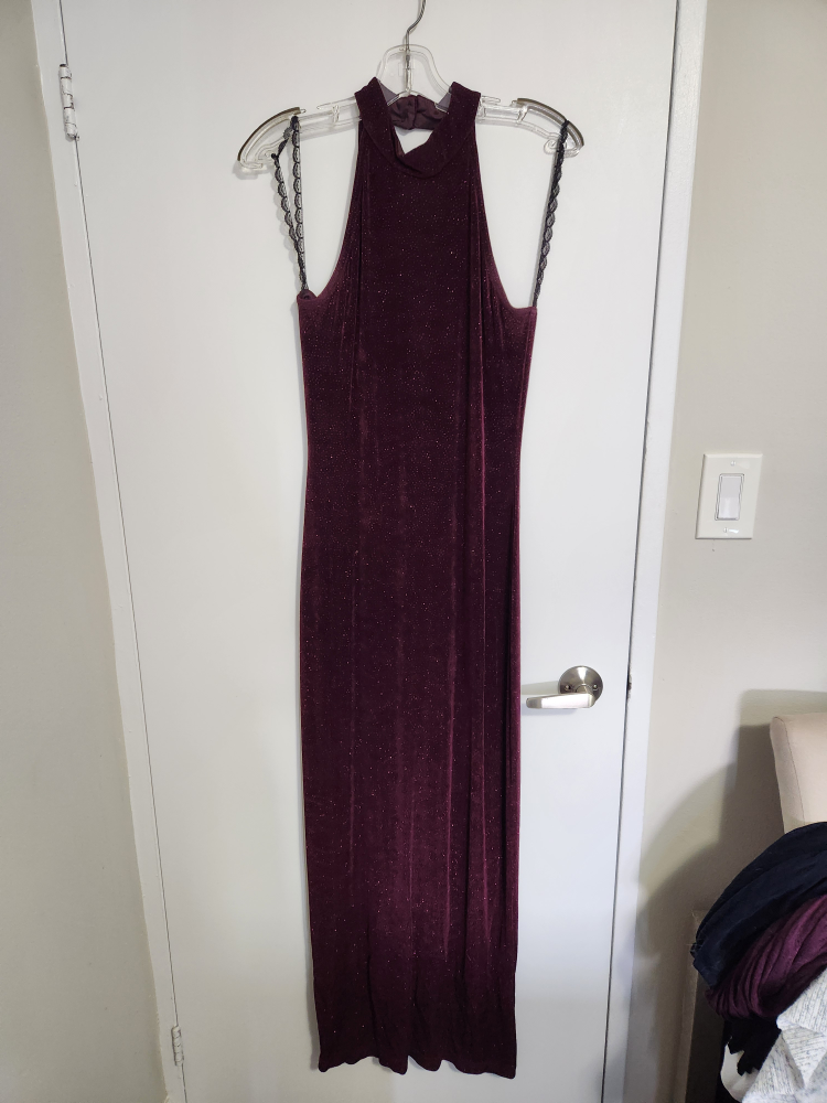 Burgundy Halter Dress