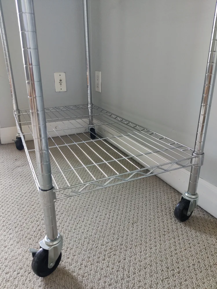 Chrome Closet Organizer with Rolling Base image indicator(5)