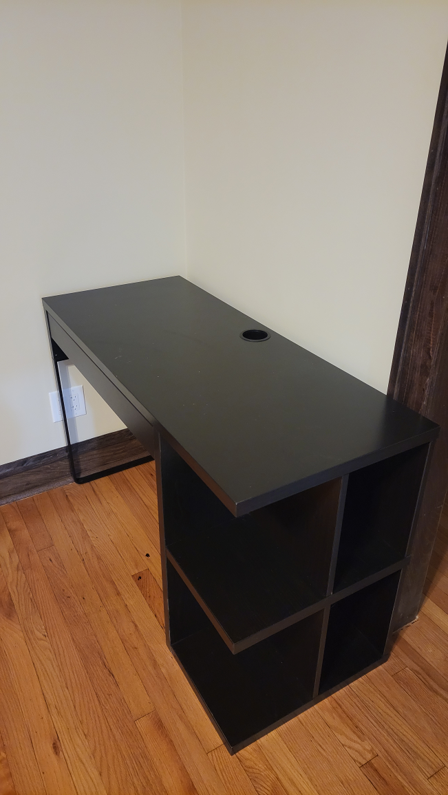 Black Desk with Shelf