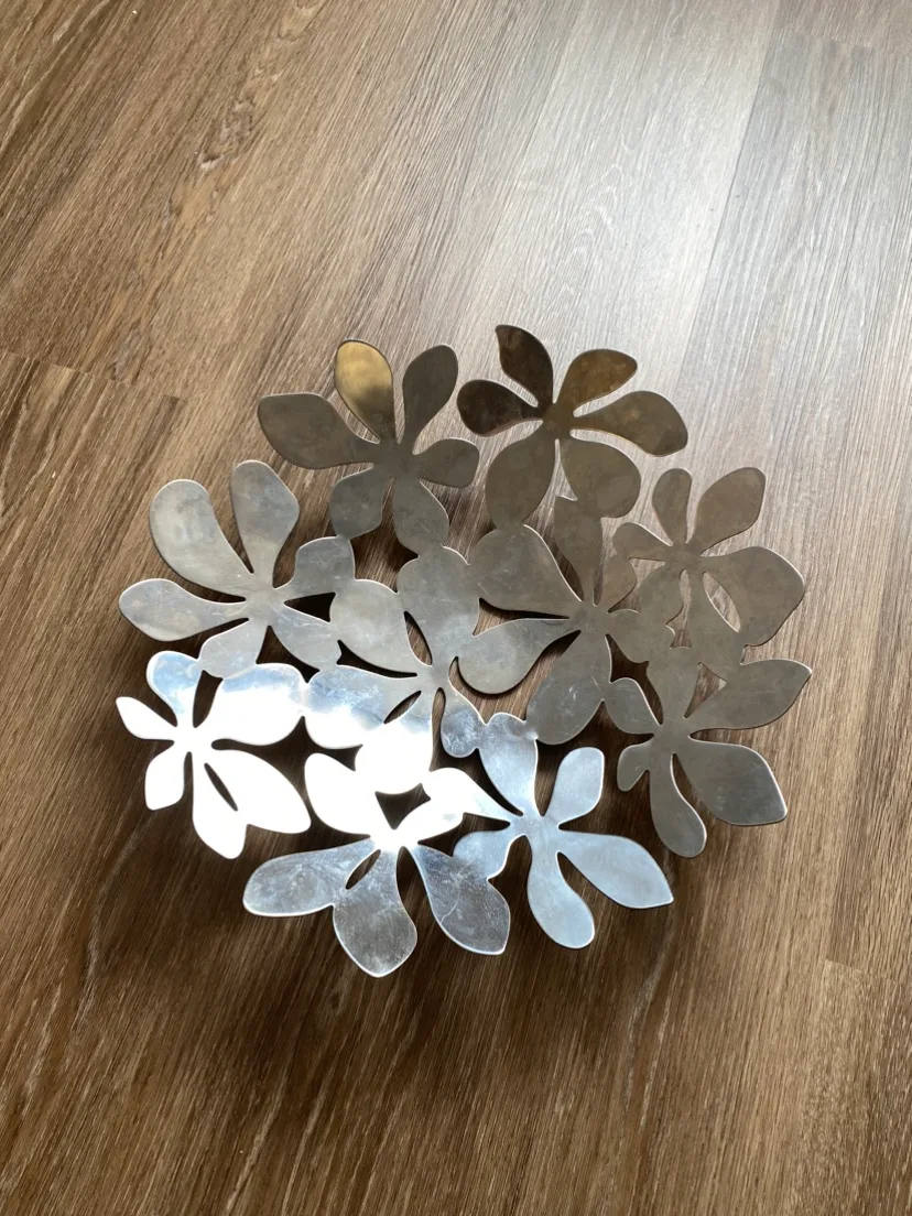 Silver Floral Decorative Bowl image indicator(2)