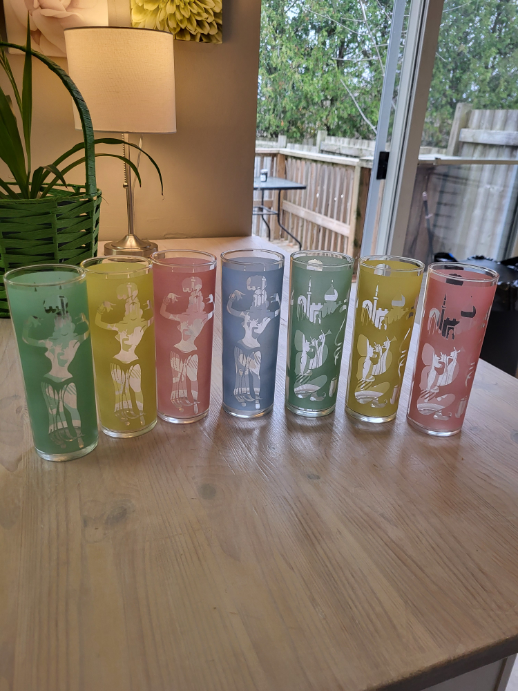 1950s Vintage Dominion collins glasses setof7