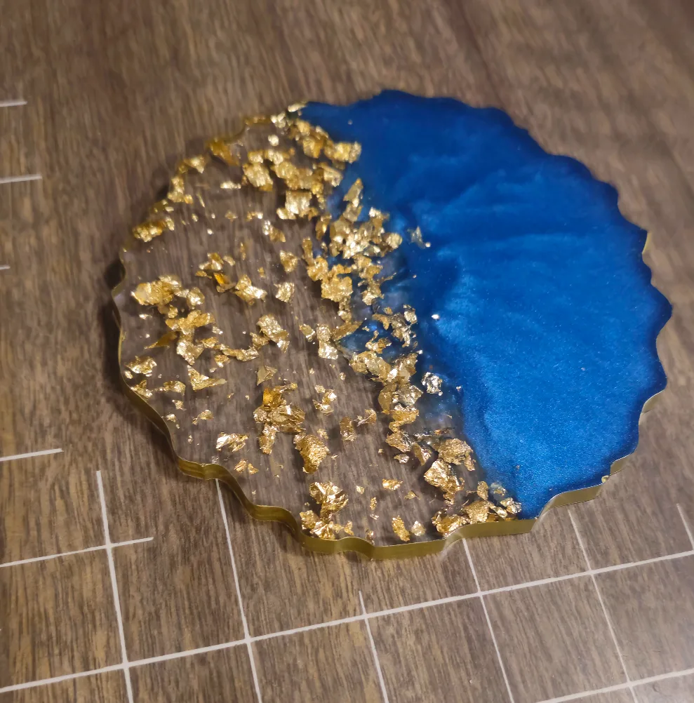 Blue and White Coasters, Resin art image indicator(2)