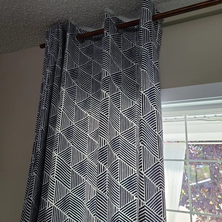 Geometric Blue & White Curtains for $10! image indicator(2)